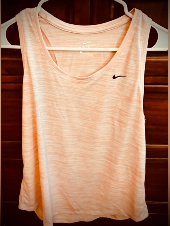 Nike Tops - EUC Nike Women's Light Peach and White Dri-FIT Racerback Tank Top, Size Medium